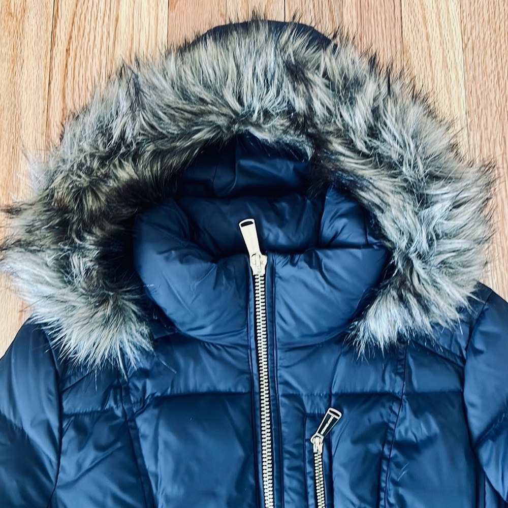Michael Kors navy long puffer jacket women’s size XS - Picture 4 of 12